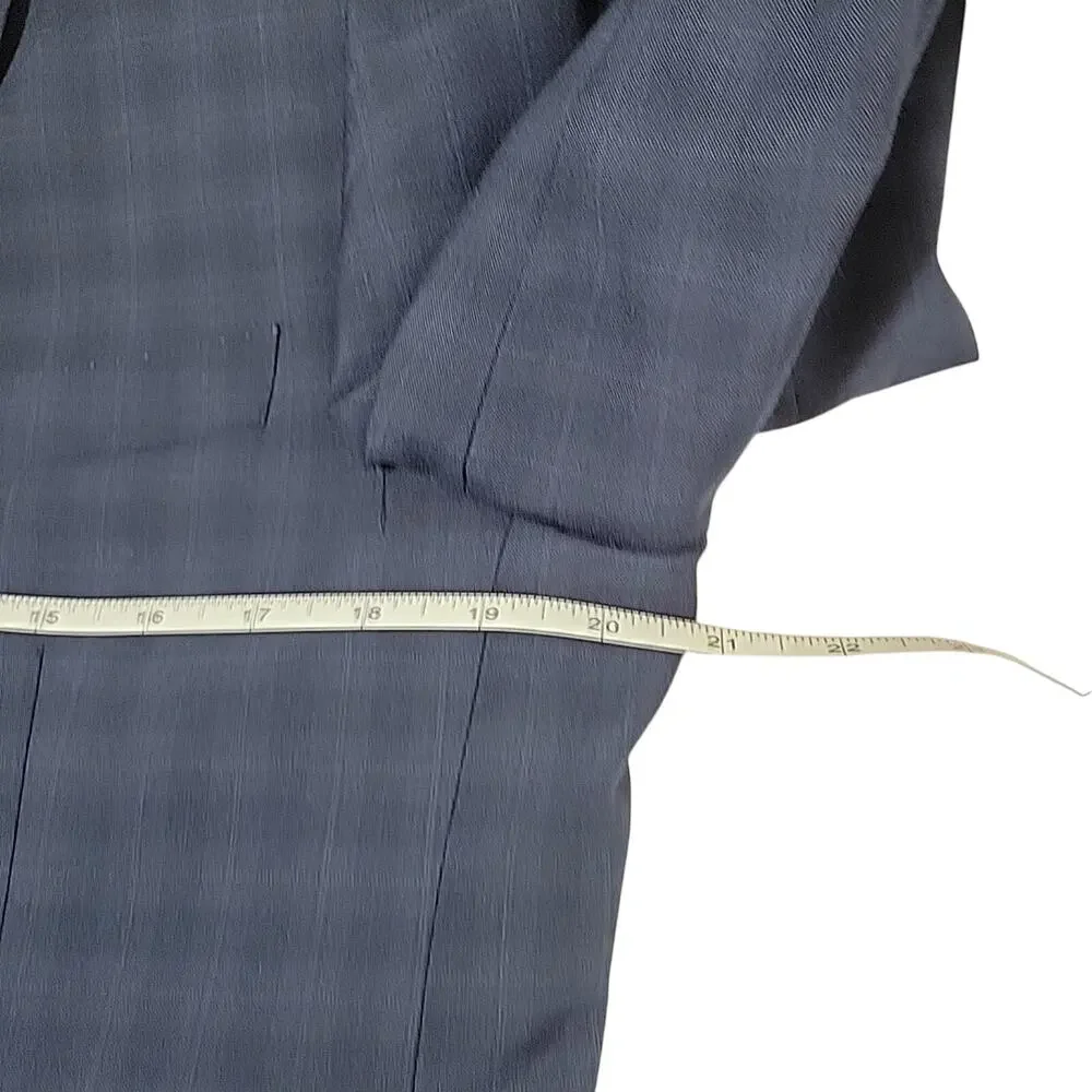 Plaid Sport Coat Perry Ellis Portfolio Men's Size 40R Blue Slim Fit Suit Jacket